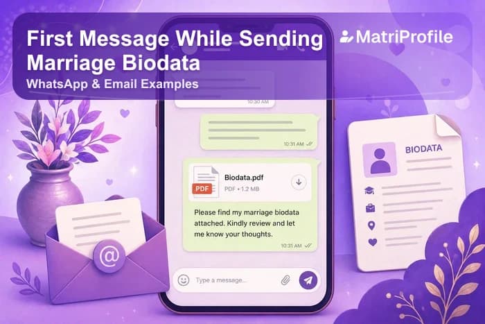 First Message While Sending Marriage Biodata: WhatsApp & Email Examples